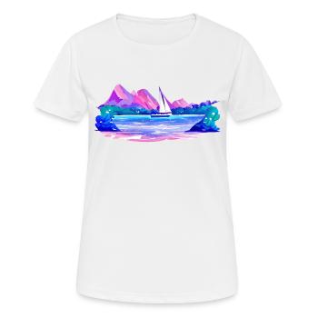 Segelschiff Segeln Segelsport Segler Segelboot - Frauen T-Shirt atmungsaktiv - Weiß - Vorne - AI Model Female 172 dark (172cm)