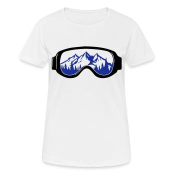 skibrille - Frauen T-Shirt atmungsaktiv - Weiß - Vorne - AI Model Female 172 dark (172cm)