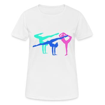 Gymnast, yoga, sports, exercises, dancing, gymnastics - Women's Breathable T-Shirt - white - Front - AI Model Female 172 dark (172cm)