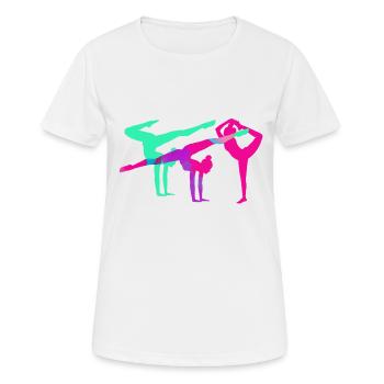 Gymnast, yoga, sports, exercises, dancing, gymnastics - Women's Breathable T-Shirt - white - Front - AI Model Female 172 dark (172cm)