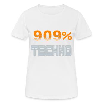 909 Techno Letter - Frauen T-Shirt atmungsaktiv - Weiß - Vorne - AI Model Female 172 dark (172cm)