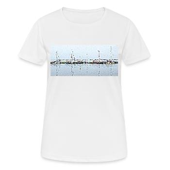 Boats and their reflection - Women's Breathable T-Shirt - white - Front - AI Model Female 172 dark (172cm)