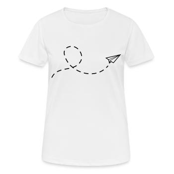 paper airplane - Women's Breathable T-Shirt - white - Front - AI Model Female 172 dark (172cm)