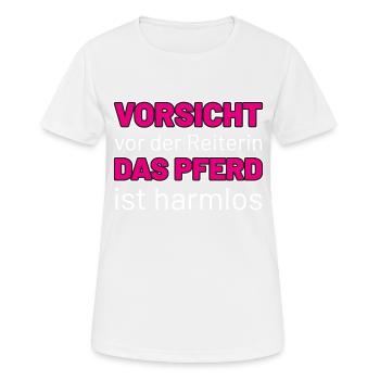 vorsicht vor der Reiterin - Frauen T-Shirt atmungsaktiv - Weiß - Vorne - AI Model Female 172 dark (172cm)