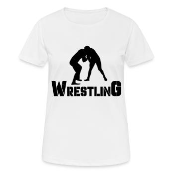 Wrestling - Frauen T-Shirt atmungsaktiv - Weiß - Vorne - AI Model Female 172 dark (172cm)