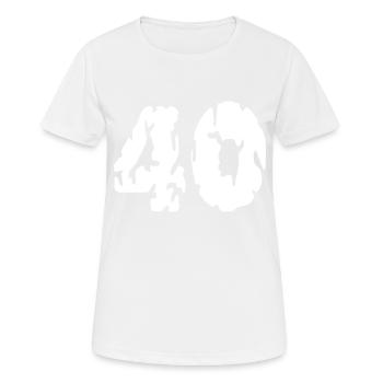 40 Zahl Trikot - Frauen T-Shirt atmungsaktiv - Weiß - Vorne - AI Model Female 172 dark (172cm)