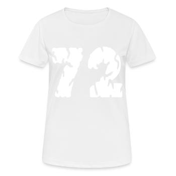 72 Zahl Trikot - Frauen T-Shirt atmungsaktiv - Weiß - Vorne - AI Model Female 172 dark (172cm)