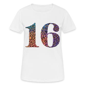 16e anniversaire léopard - T-shirt respirant Femme - blanc - Devant - AI Model Female 172 dark (172cm)