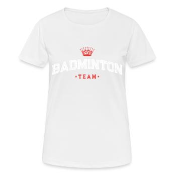 Badminton Team Sport - Frauen T-Shirt atmungsaktiv - Weiß - Vorne - AI Model Female 172 dark (172cm)