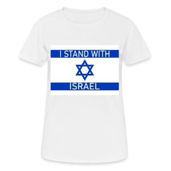 I STAND WITH - Frauen T-Shirt atmungsaktiv - Weiß - Vorne - AI Model Female 172 dark (172cm)