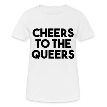 EIN HOCH AUF DIE QUEERS - Frauen T-Shirt atmungsaktiv - Weiß - Vorne - AI Model Female 172 dark (172cm)