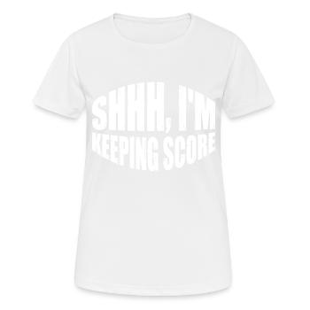 Chut, je garde le score 12 - T-shirt respirant Femme - blanc - Devant - AI Model Female 172 dark (172cm)