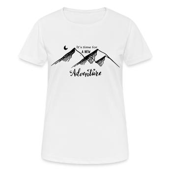 time for new adventure - Frauen T-Shirt atmungsaktiv - Weiß - Vorne - AI Model Female 172 dark (172cm)