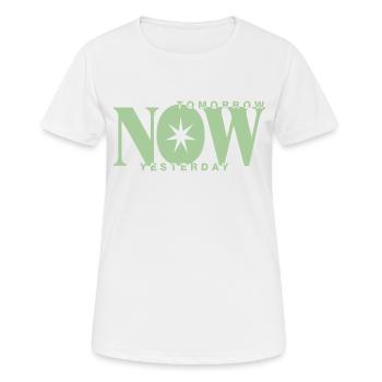 demain maintenant hier - T-shirt respirant Femme - blanc - Devant - AI Model Female 172 dark (172cm)