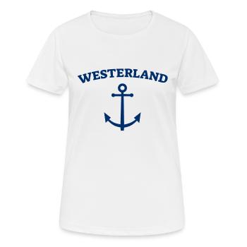 Westerland - Sylt - North Sea - Anchor - Seagull - Island - Women's Breathable T-Shirt - white - Front - AI Model Female 172 dark (172cm)