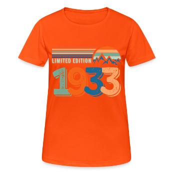Limited edition 1933 - Women's Breathable T-Shirt - neon orange - Front - AI Model Female 172 dark (172cm)