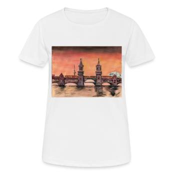 Pont Oberbaum - T-shirt respirant Femme - blanc - Devant - AI Model Female 172 dark (172cm)