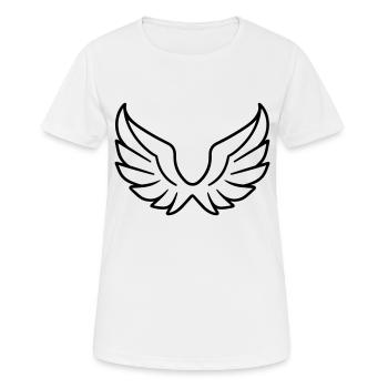 Ailes d'ange - T-shirt respirant Femme - blanc - Devant - AI Model Female 172 dark (172cm)