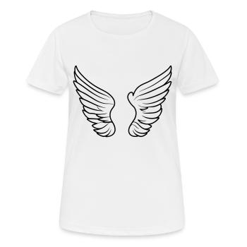 Ailes d'ange - T-shirt respirant Femme - blanc - Devant - AI Model Female 172 dark (172cm)