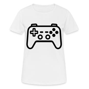 manette de jeux vidéo - T-shirt respirant Femme - blanc - Devant - AI Model Female 172 dark (172cm)