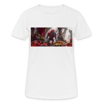 Rise of Mutant Monster – Symbiote d’un taureau, d’un ours - T-shirt respirant Femme - blanc - Devant - AI Model Female 172 dark (172cm)