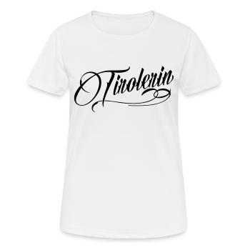 Tirolerin - Frauen T-Shirt atmungsaktiv - Weiß - Vorne - AI Model Female 172 dark (172cm)