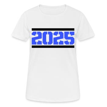 2025 - Frauen T-Shirt atmungsaktiv - Weiß - Vorne - AI Model Female 172 dark (172cm)