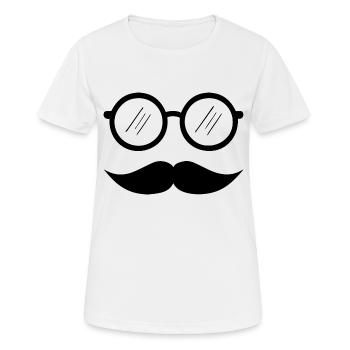 moustache - T-shirt respirant Femme - blanc - Devant - AI Model Female 172 dark (172cm)
