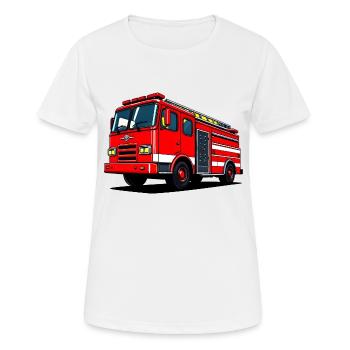 Ready to Roll: Heroic Firetruck in Action - Women's Breathable T-Shirt - white - Front - AI Model Female 172 dark (172cm)