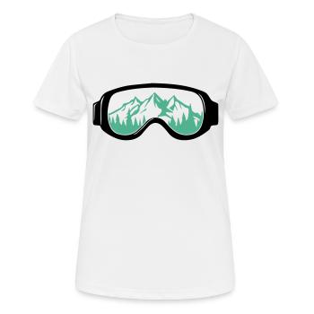 Ski goggles - Women's Breathable T-Shirt - white - Front - AI Model Female 172 dark (172cm)
