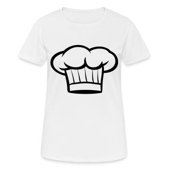 Toque Chef de cuisine - T-shirt respirant Femme - blanc - Devant - AI Model Female 172 dark (172cm)