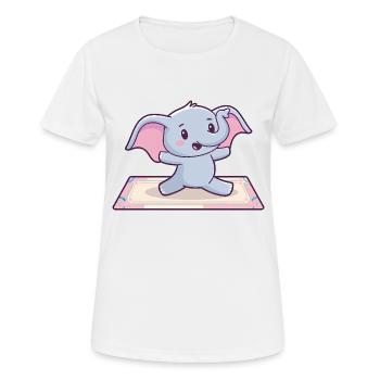 Süßer Yoga Elefant - Frauen T-Shirt atmungsaktiv - Weiß - Vorne - AI Model Female 172 dark (172cm)