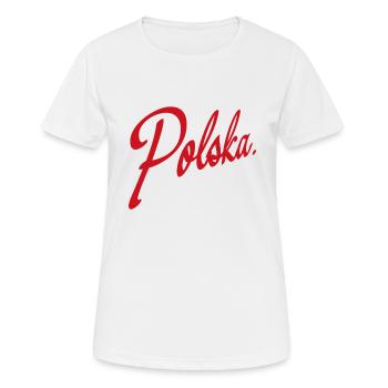 Polska Lettrage - Polen - Pologne - polnisch - T-shirt respirant Femme - blanc - Devant - AI Model Female 172 dark (172cm)