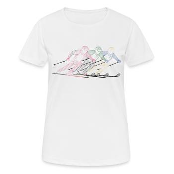 Ski Ski Sports d'hiver Coloré - T-shirt respirant Femme - blanc - Devant - AI Model Female 172 dark (172cm)