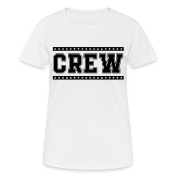 crew - Frauen T-Shirt atmungsaktiv - Weiß - Vorne - AI Model Female 172 dark (172cm)
