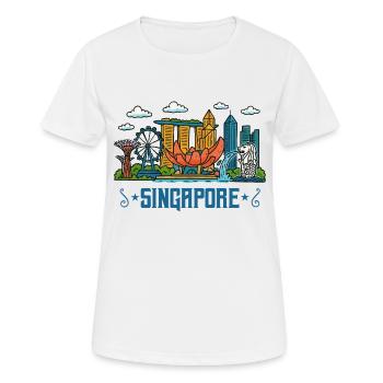 Singapour City Skyline Singapour - T-shirt respirant Femme - blanc - Devant - AI Model Female 172 dark (172cm)