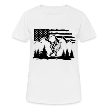 Bigfoot Arrowhead Flint US Flag - Women's Breathable T-Shirt - white - Front - AI Model Female 172 dark (172cm)