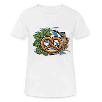 Pretzel Hearty Bavaria Beer Tent - Women's Breathable T-Shirt - white - Front - AI Model Female 172 dark (172cm)