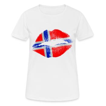 Kiss (Norvège) - T-shirt respirant Femme - blanc - Devant - AI Model Female 172 dark (172cm)