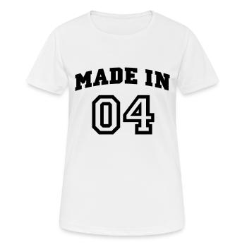 mp_madein04a - T-shirt respirant Femme - blanc - Devant - AI Model Female 172 dark (172cm)