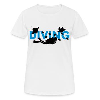 diving - Women's Breathable T-Shirt - white - Front - AI Model Female 172 dark (172cm)