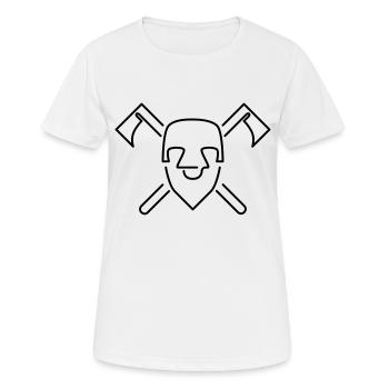 Minimal Wappen Zwerg - Frauen T-Shirt atmungsaktiv - Weiß - Vorne - AI Model Female 172 dark (172cm)