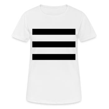 3 Streifen - Frauen T-Shirt atmungsaktiv - Weiß - Vorne - AI Model Female 172 dark (172cm)