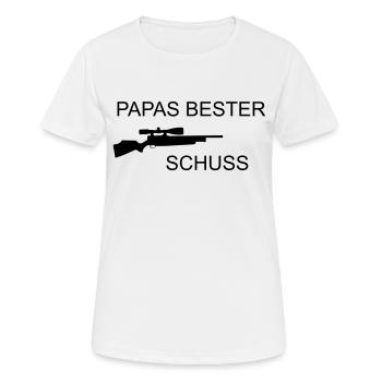 Papas bester Schuss - Frauen T-Shirt atmungsaktiv - Weiß - Vorne - AI Model Female 172 dark (172cm)