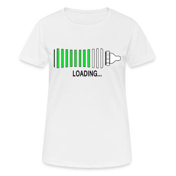 Laden - Frauen T-Shirt atmungsaktiv - Weiß - Vorne - AI Model Female 172 dark (172cm)