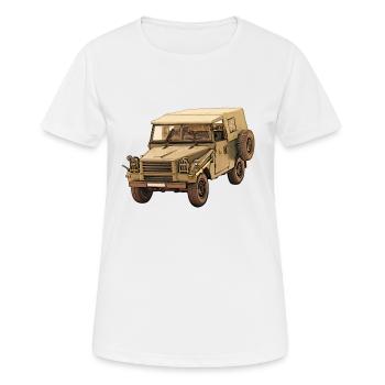 Sachsenring P3 Geländewagen der NVA - Frauen T-Shirt atmungsaktiv - Weiß - Vorne - AI Model Female 172 dark (172cm)