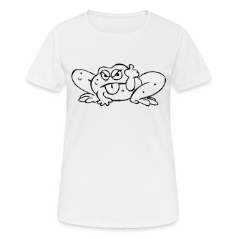 Crapeaud zieht die Zunge - Frauen T-Shirt atmungsaktiv - Weiß - Vorne - AI Model Female 172 dark (172cm)