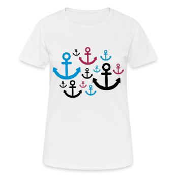 modèle ancre beaucoup bateau bateau de tatouage me nager - T-shirt respirant Femme - blanc - Devant - AI Model Female 172 dark (172cm)