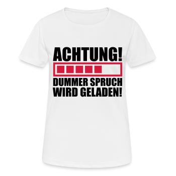 achtung_dummer_spruch_wird_geladen_f2 - T-shirt respirant Femme - blanc - Devant - AI Model Female 172 dark (172cm)