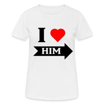 I love Him arrow right black - Women's Breathable T-Shirt - white - Front - AI Model Female 172 dark (172cm)